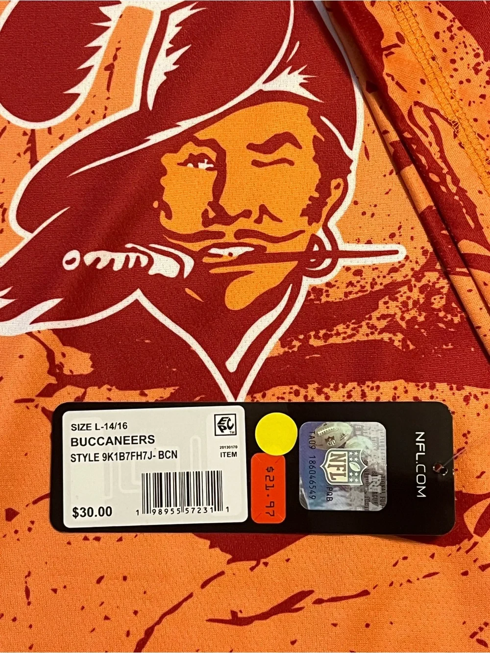 NFL Tampa Bay Buccaneers Orange and Maroon Graphic Short Sleeve YouthTee